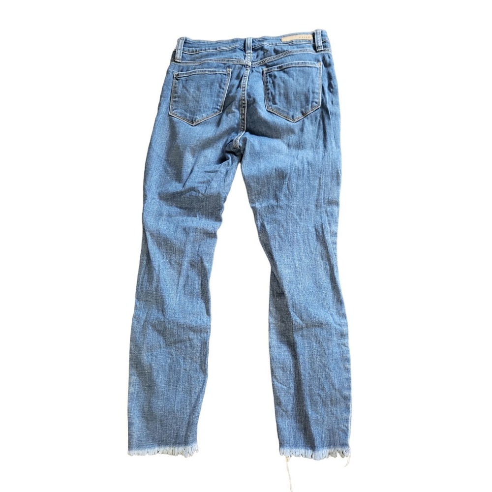 Cello Jeans Women Sz 7 Distressed Frayed Ends Straight Leg Blue Denim Pants